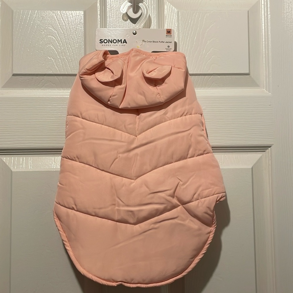 Pink puffer jacket